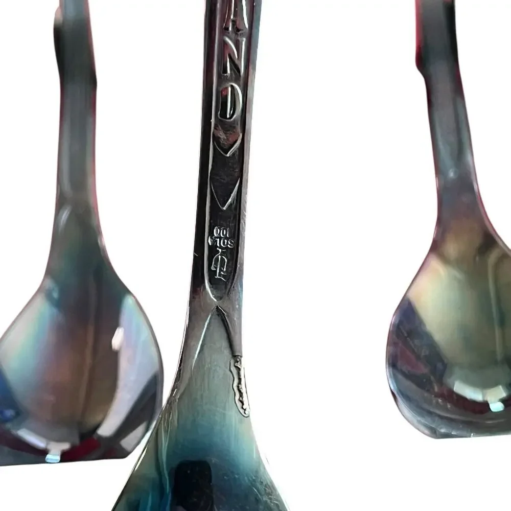 Sola Pleet Spoons Set of 6 in Box Nederland Netherlands Demitasse Unpolished